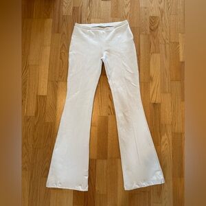 Zara Cream Flare Pants Women’s Size L High Rise Stretch Minimal Chic